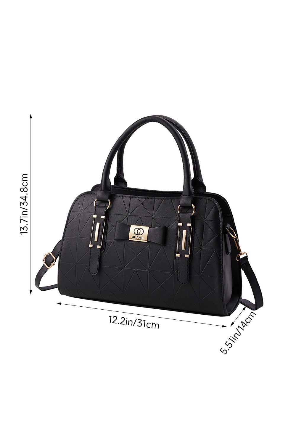 Bowknot Shoulder Tote Bag with PU Leather