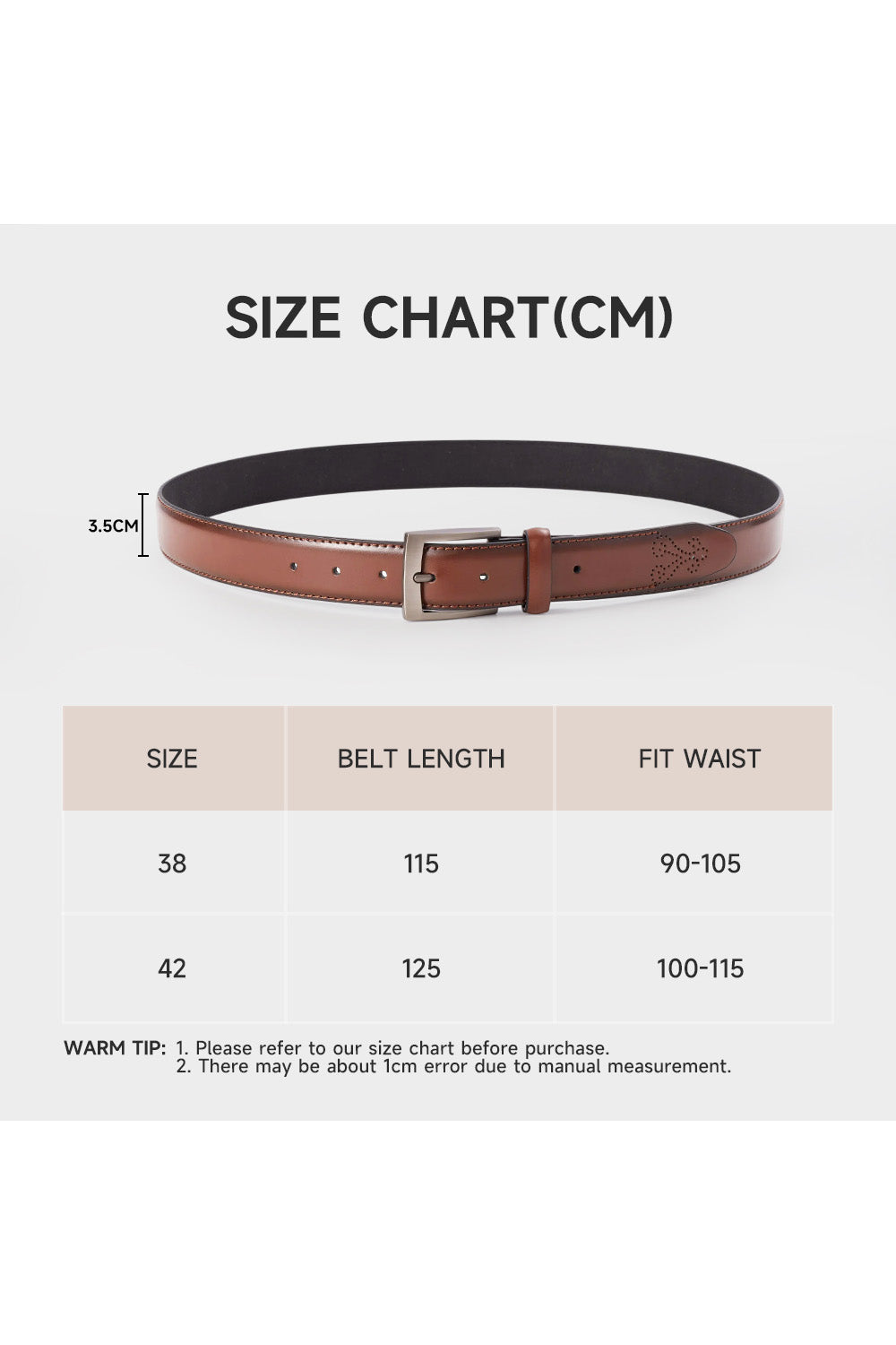 Embossed Belt in Brown, Business Casual Style