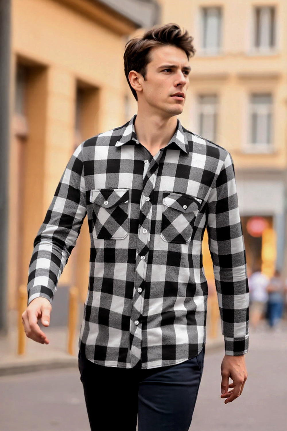 Flannel Plaid Shirts for Spring and Autumn