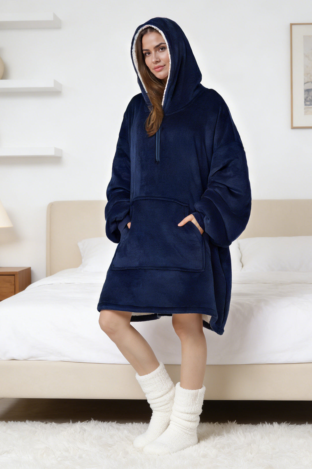 Zip Neck Fleece Dressing Gown