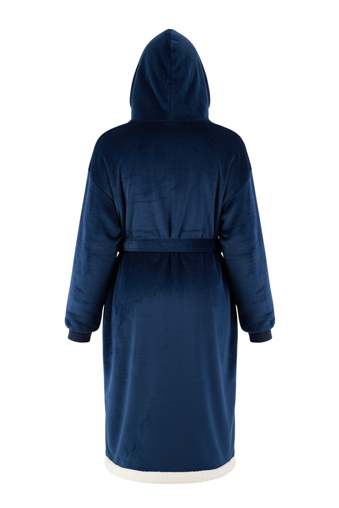 Tie Waist Big Pocket Fleece Lined Hooded Loungewear