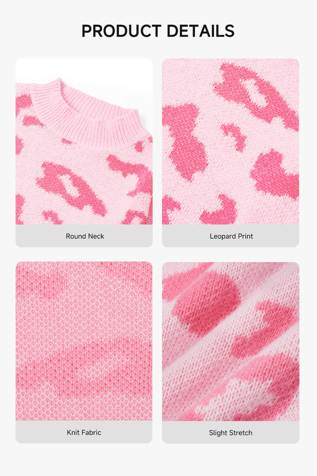 Leopard Print High Neck Jumper