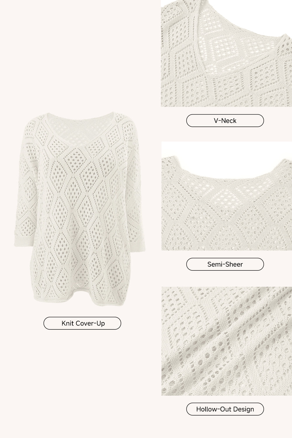 Solid Color Cutout Knit Top