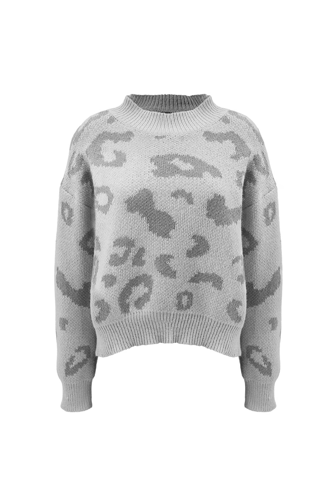 Leopard Print High Neck Jumper