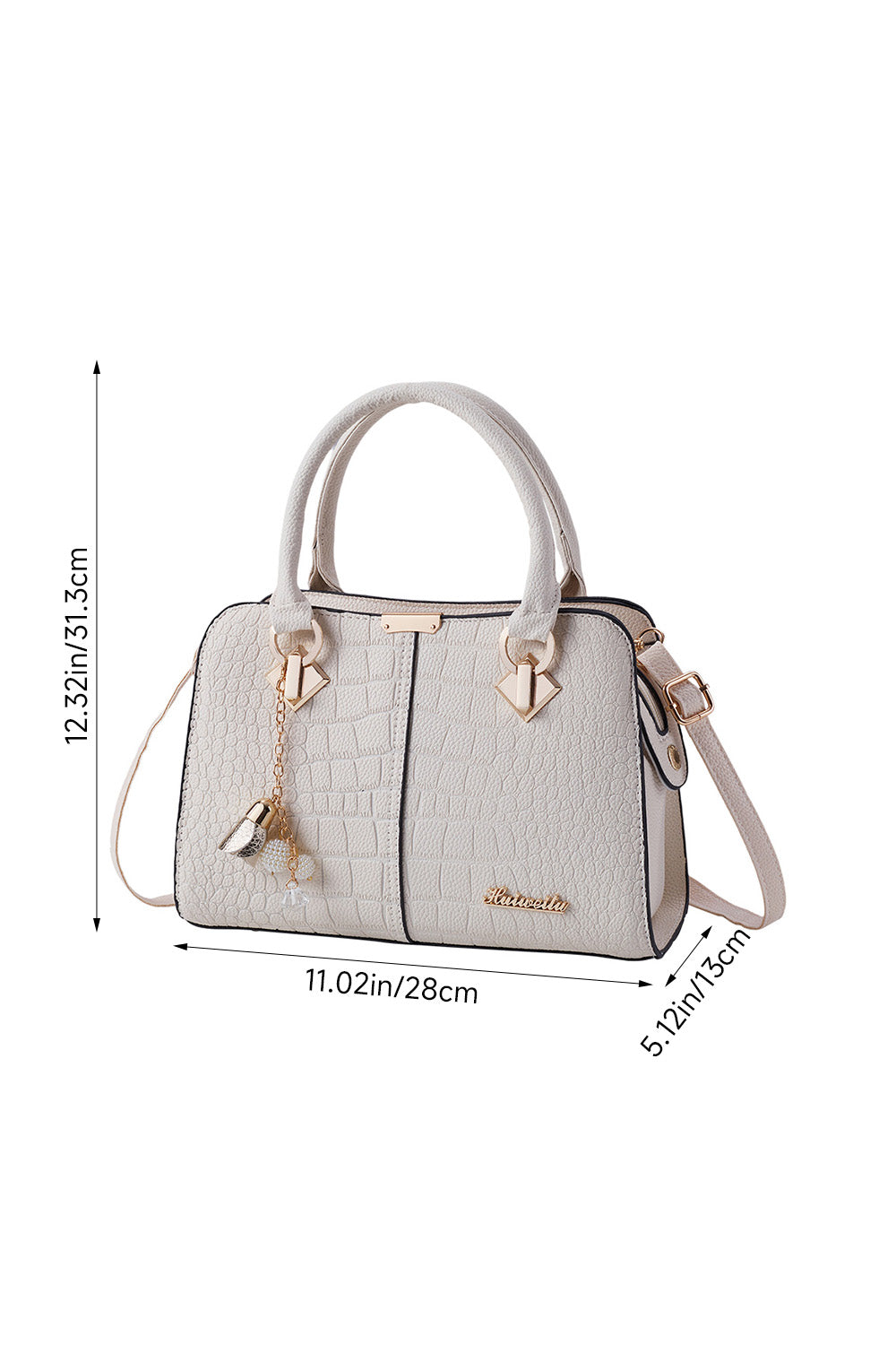Fashion handbag with crocodile pattern design and PU material