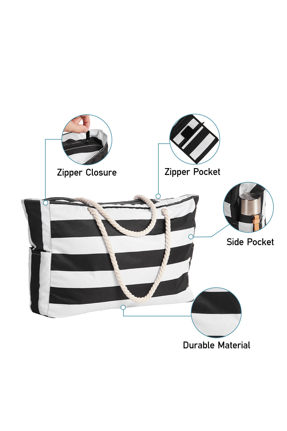 Polyester Large Capacity Tote Bag Beach Bag