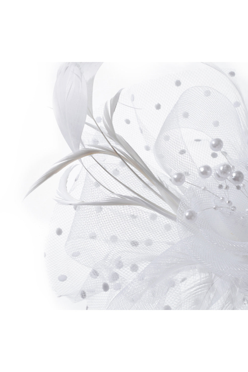 Dual - use Headband & Barrette with Netting, Flower and Feather Designs