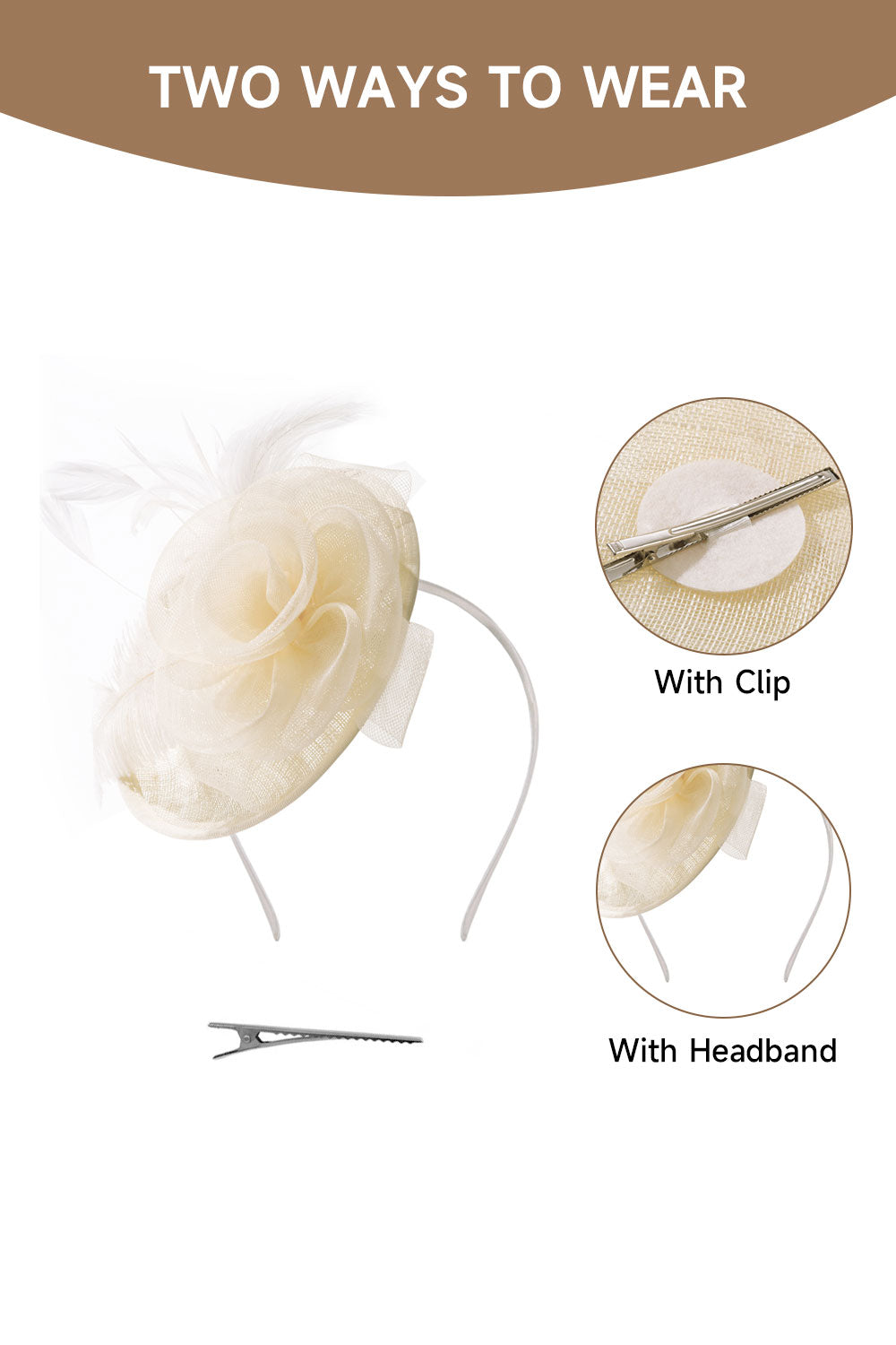 Feather Flower Mesh Fascinator
