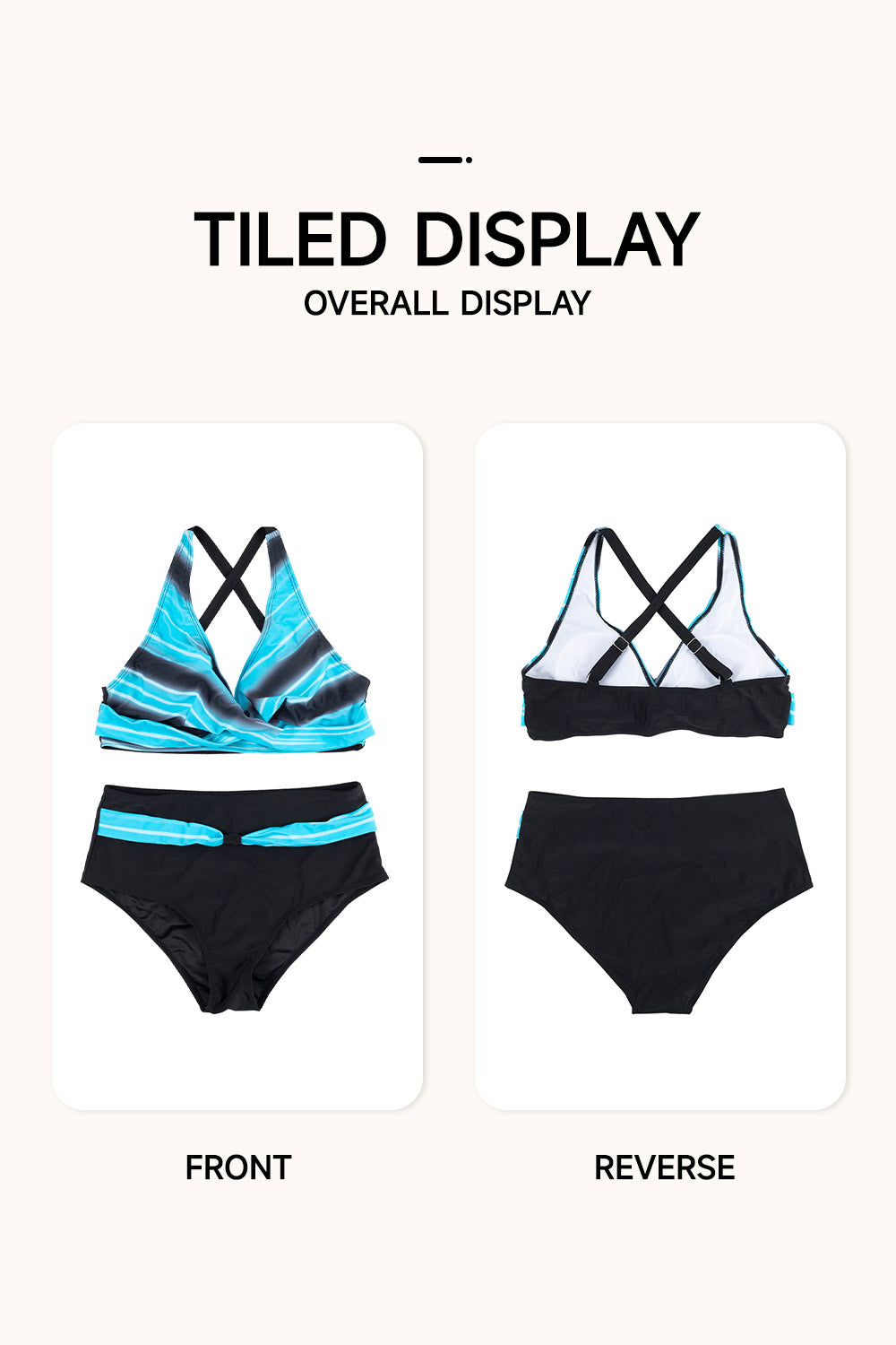 Women Two Piece V-Neckline Bikini Swimsuit