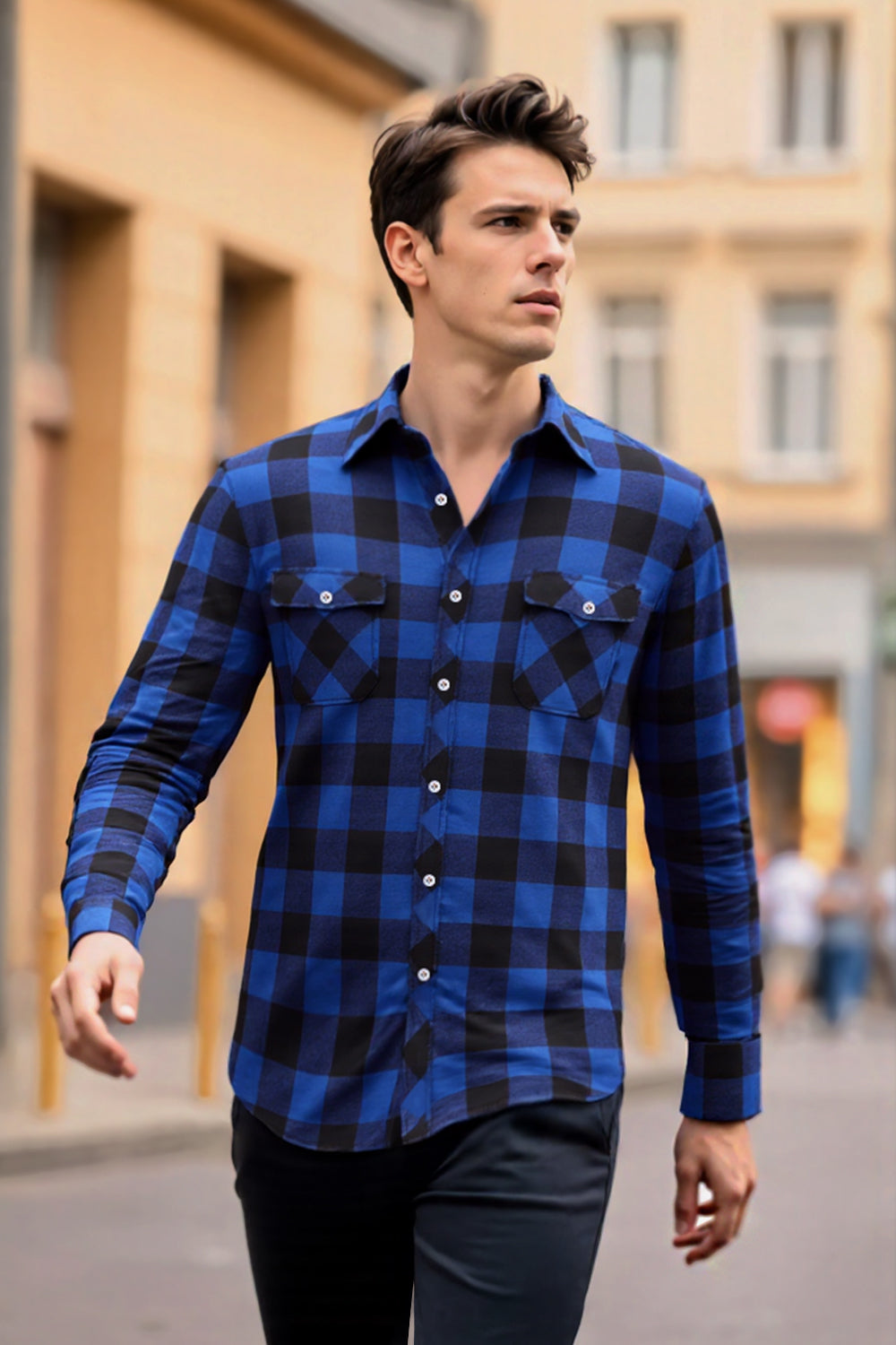 Flannel Plaid Shirts for Spring and Autumn