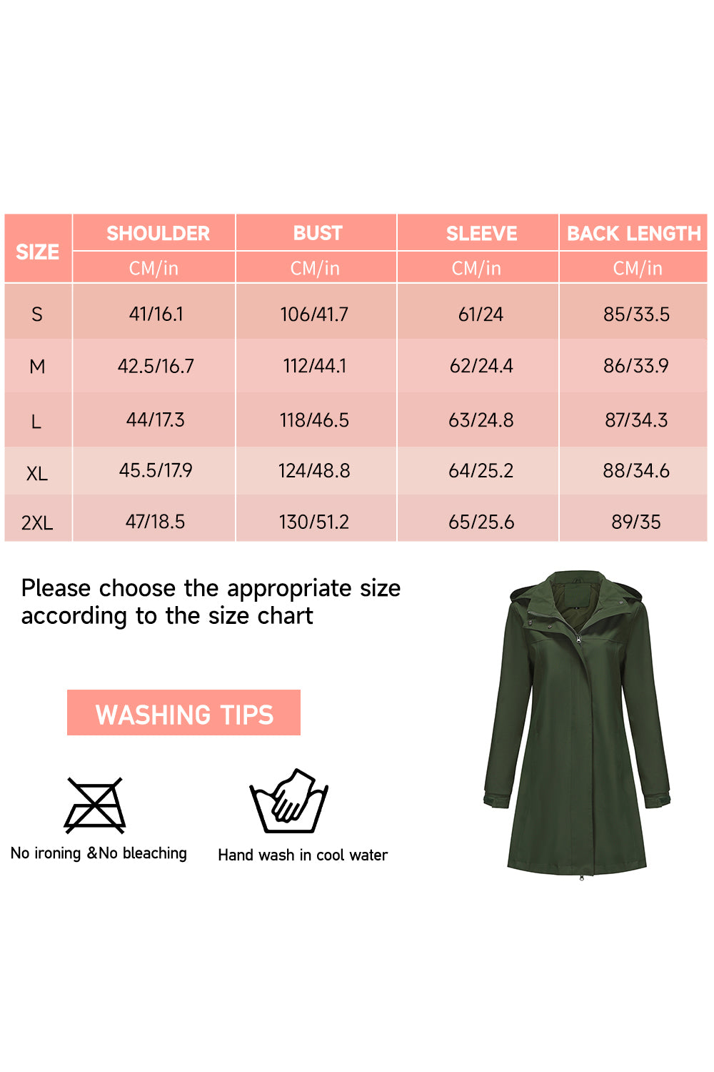 Midi windproof trench coat
