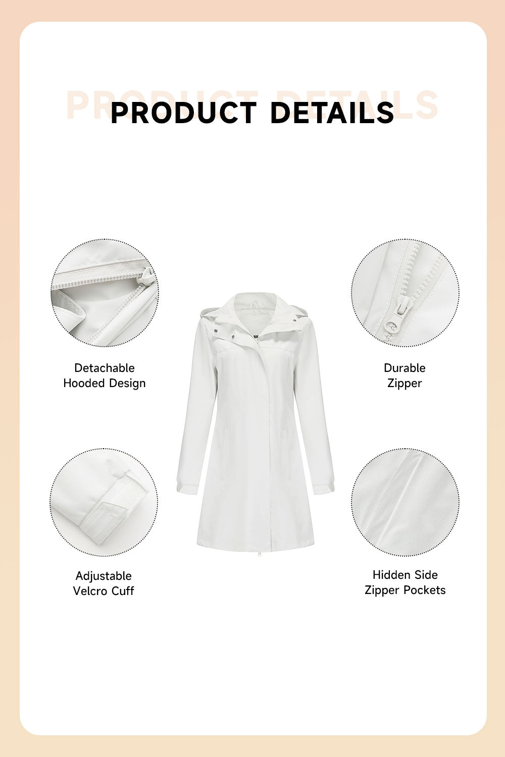 Midi windproof trench coat