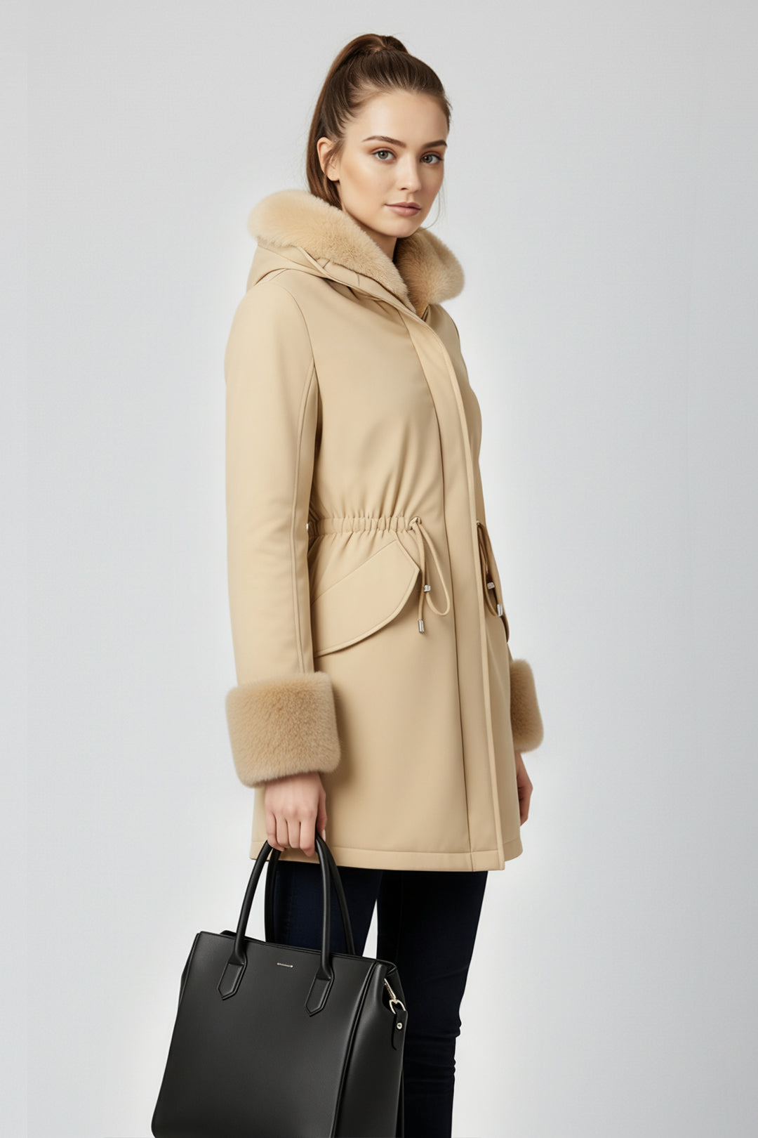 warm nipped waist coat #oran_Khaki