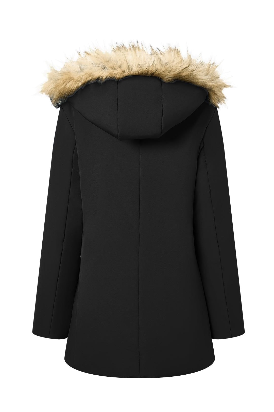 Heated Hooded Nipped Waist Winter Puffer Coat