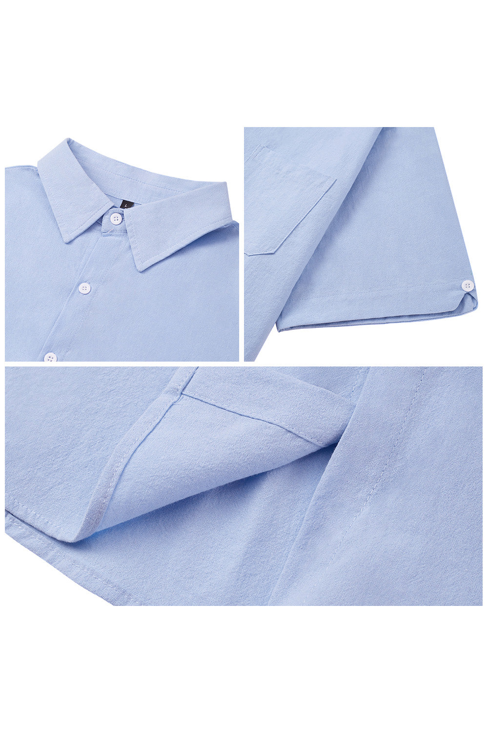 Men's Cotton Short sleeve Shirt in Solid Color