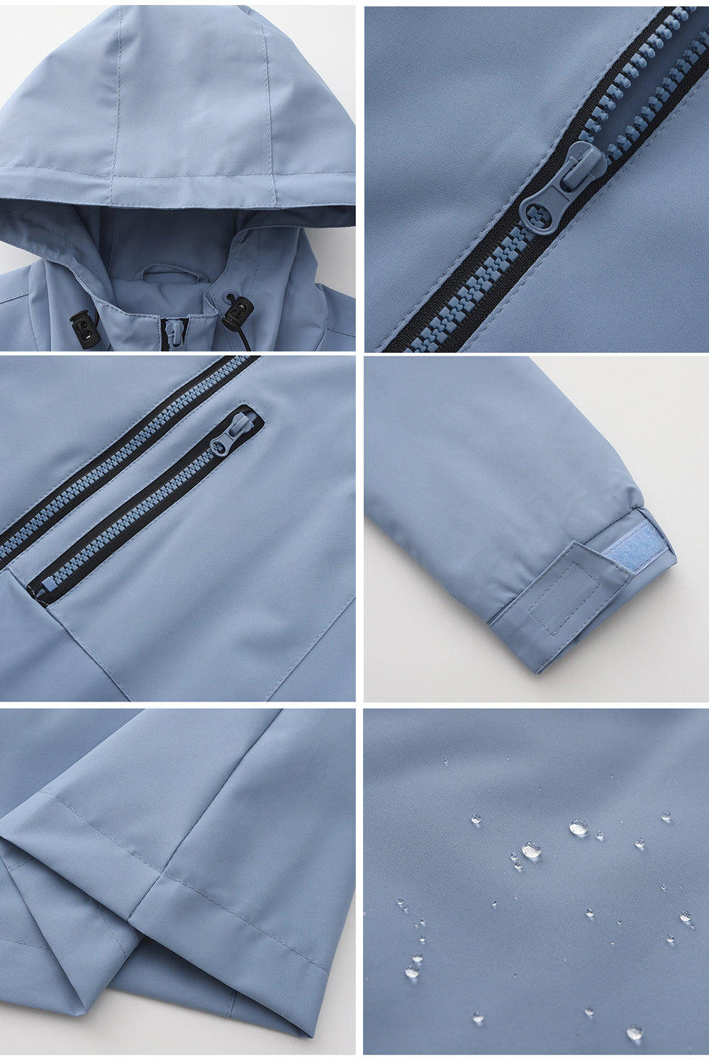 Windproof Trench Coat with Detachable Hood