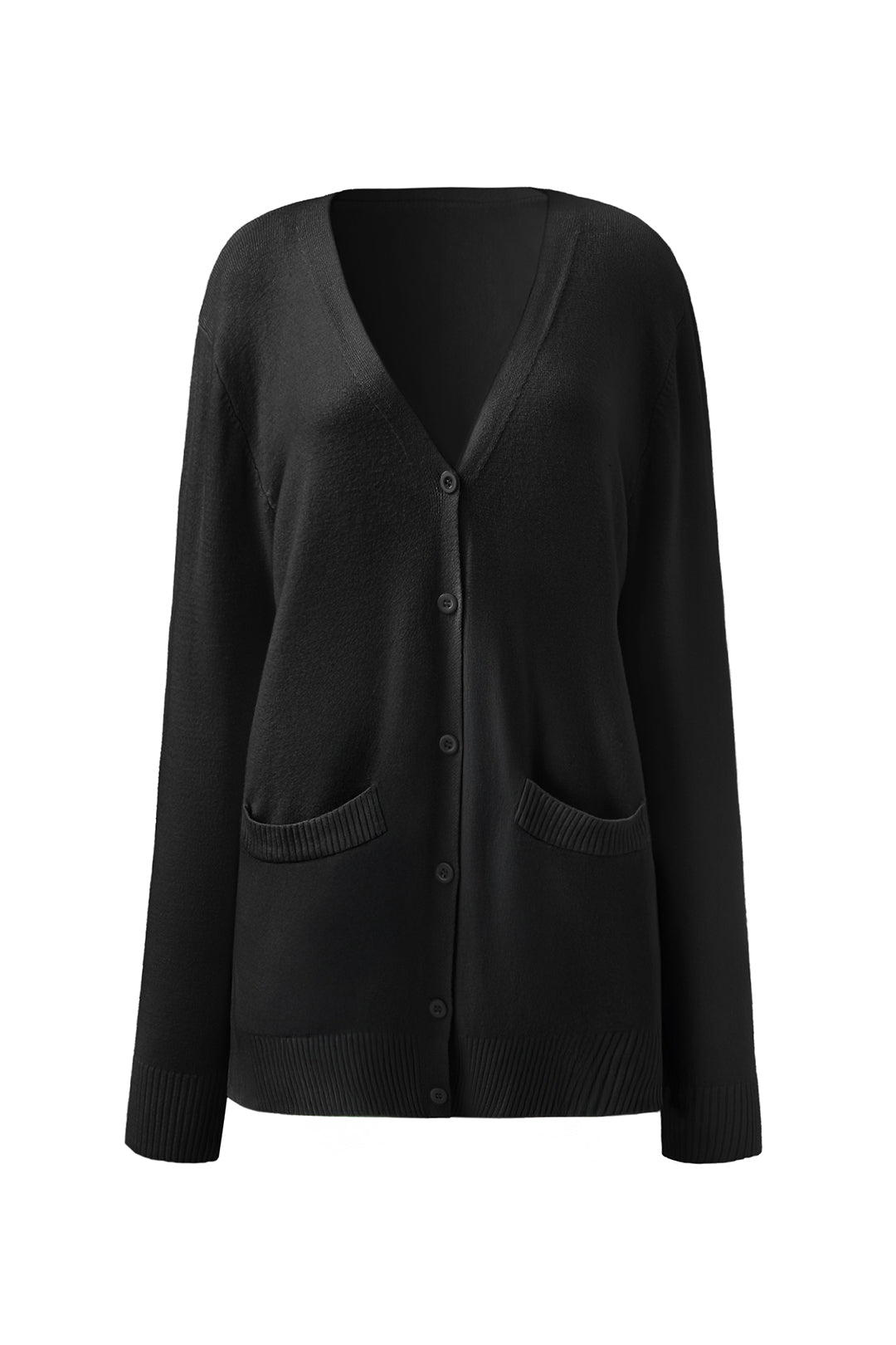 V-Neck Single Breasted Knit Cardigan