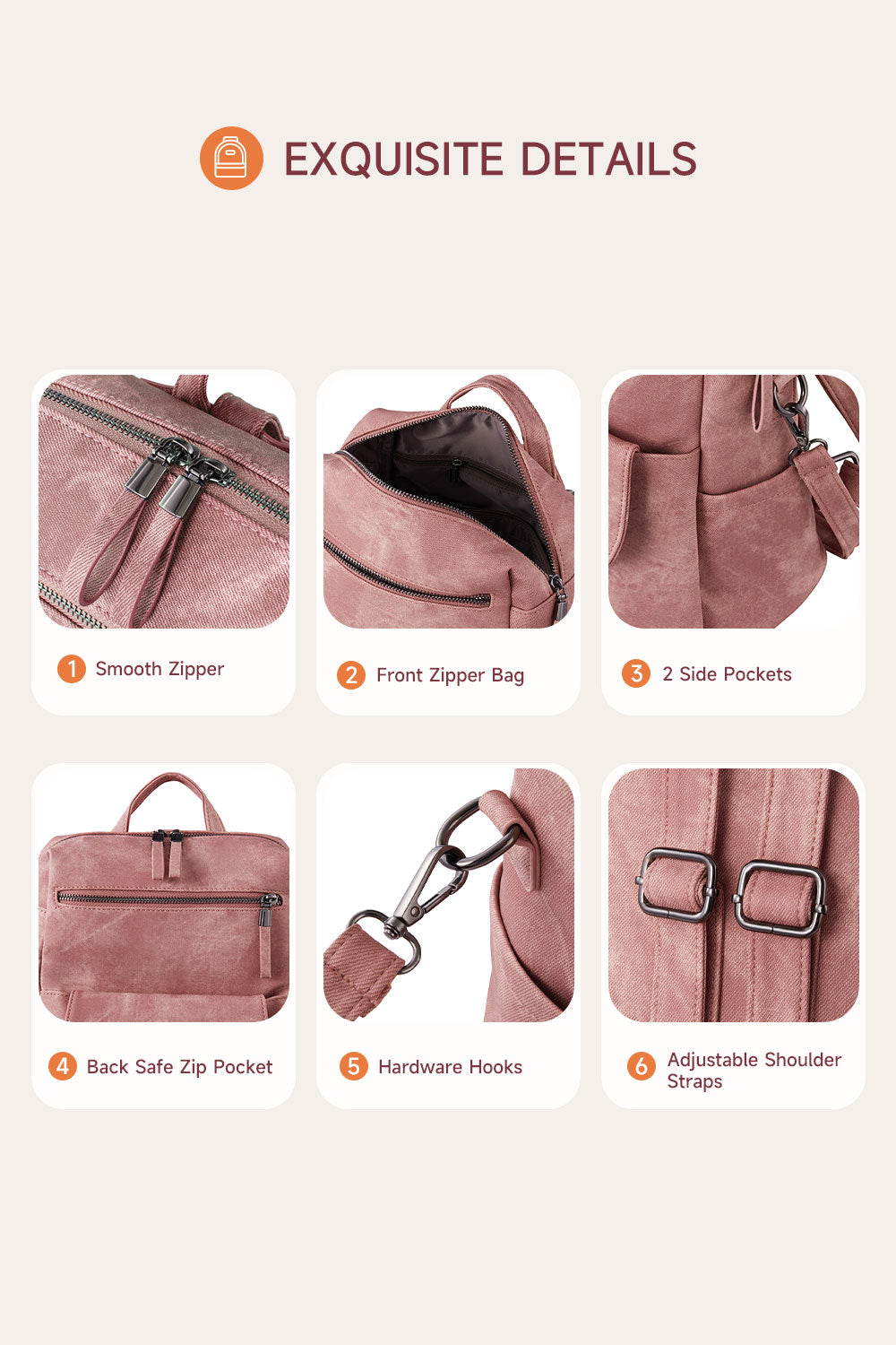 Vintage PU Leather Backpack