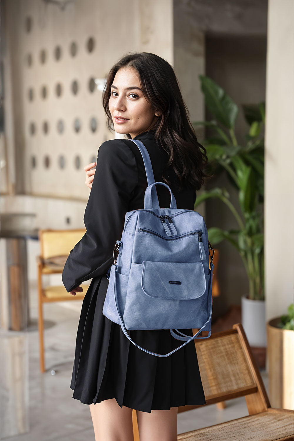 Vintage PU Leather Backpack