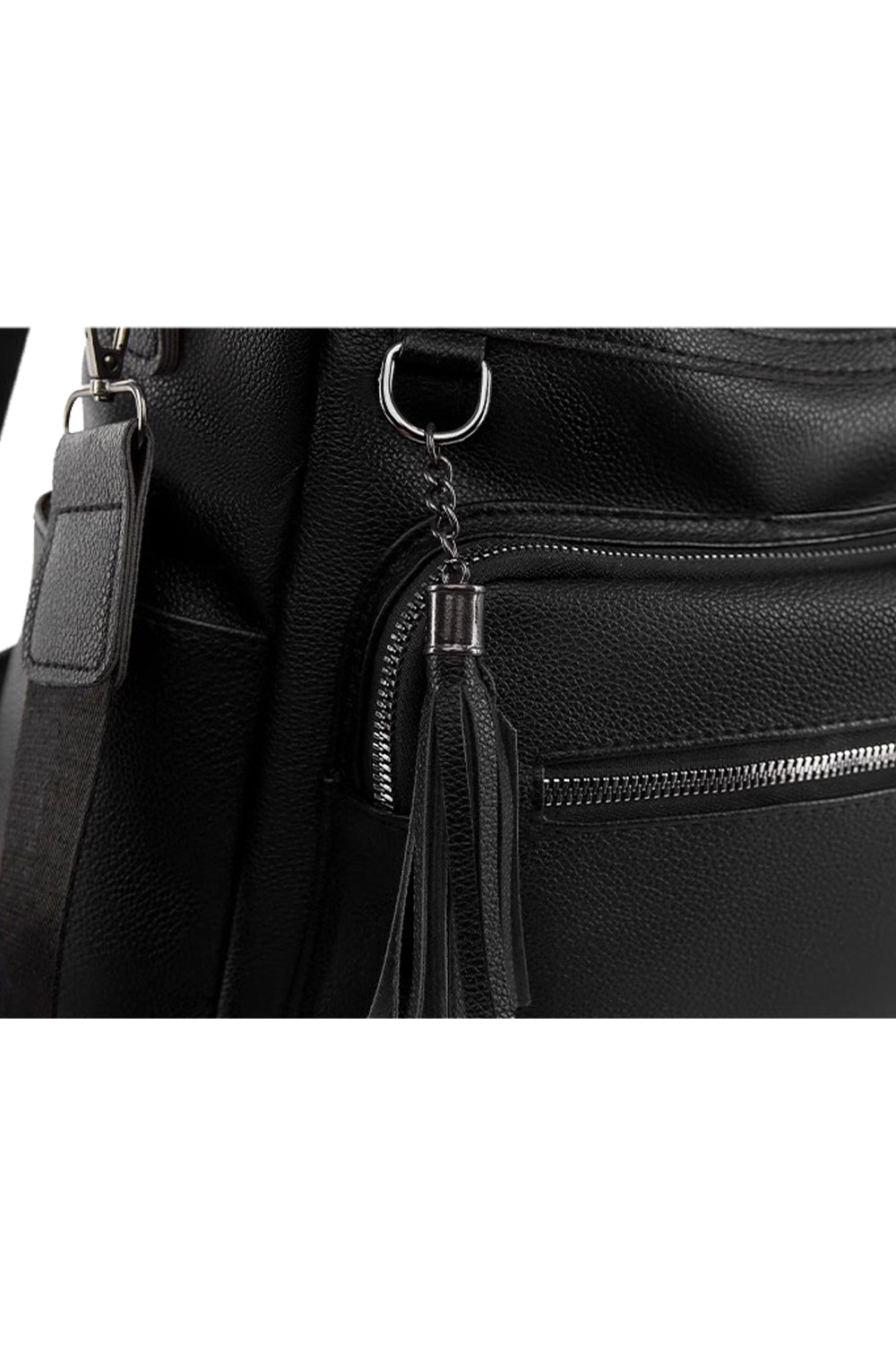 Black Large-capacity Backpacks Made of PU Leather