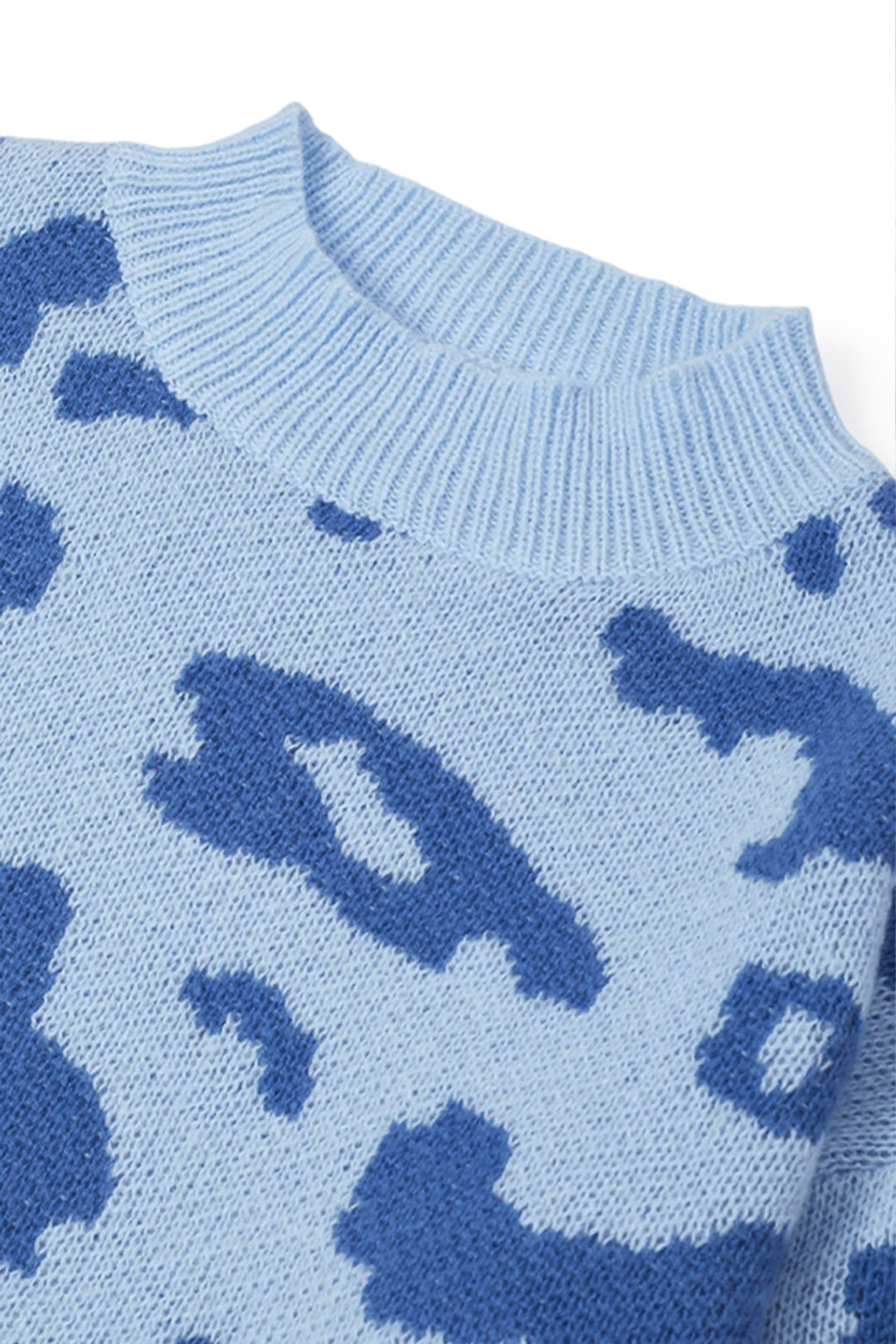 Leopard Print High Neck Jumper
