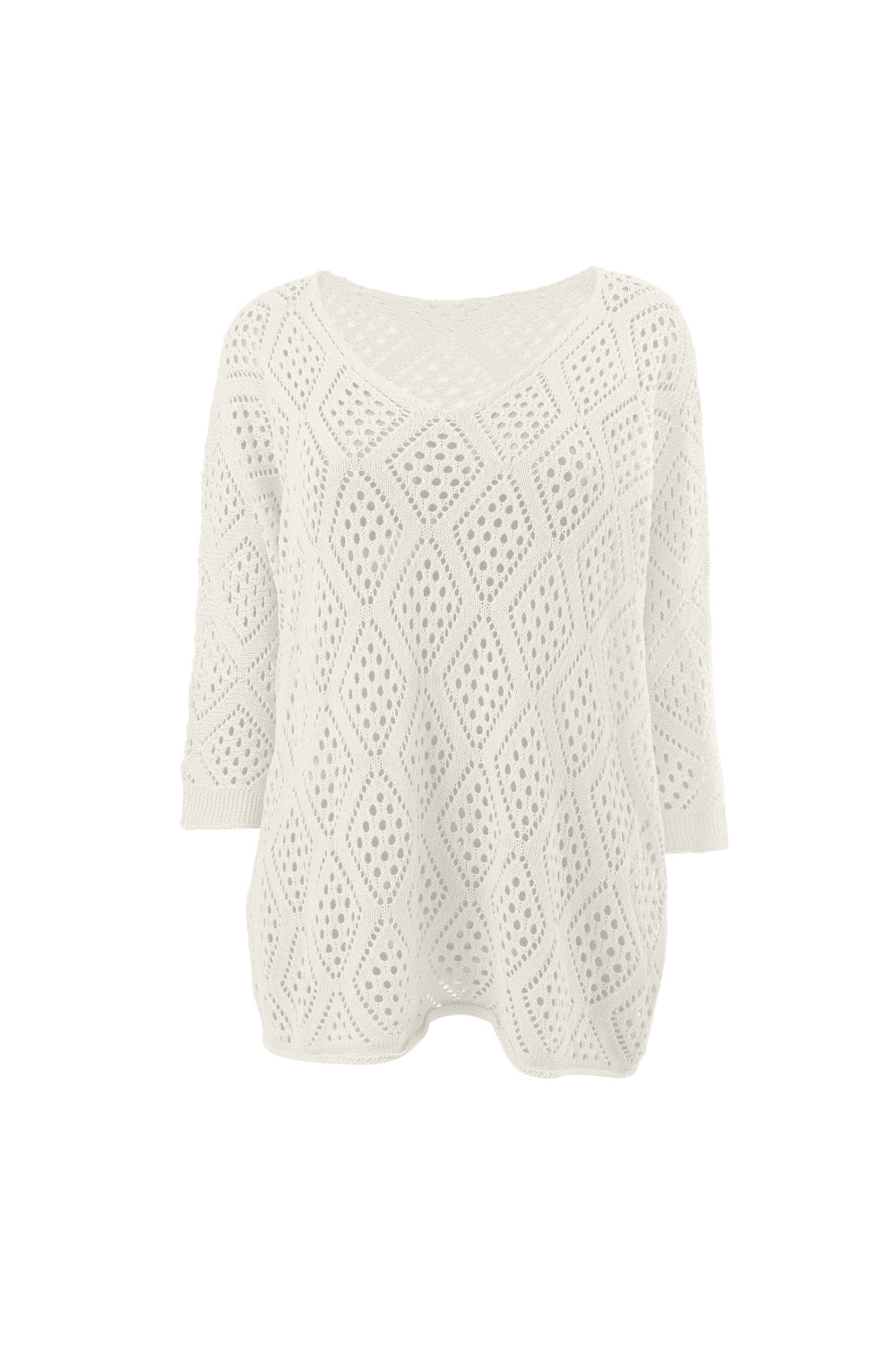 Solid Color Cutout Knit Top