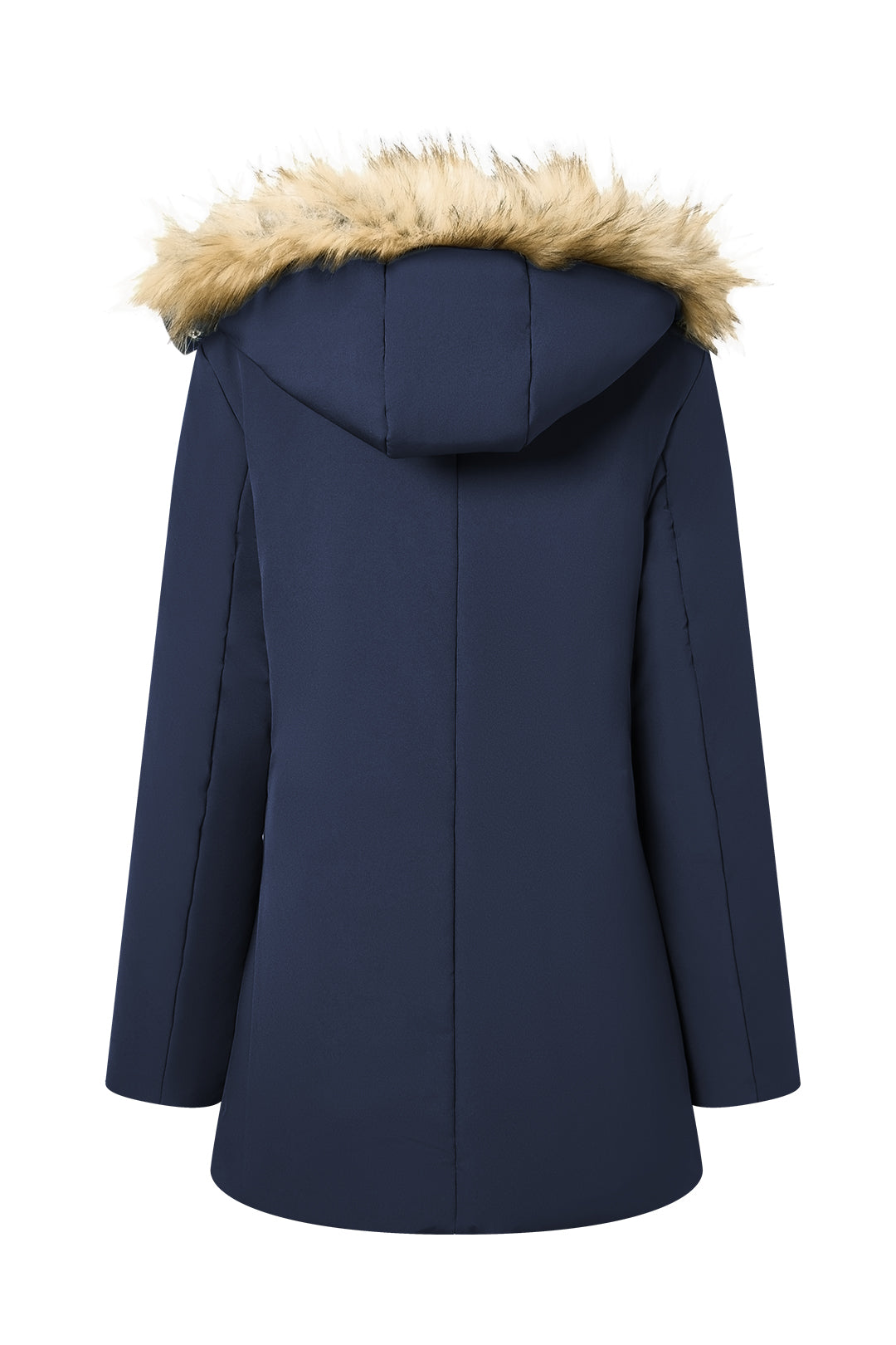 Heated Hooded Nipped Waist Winter Puffer Coat