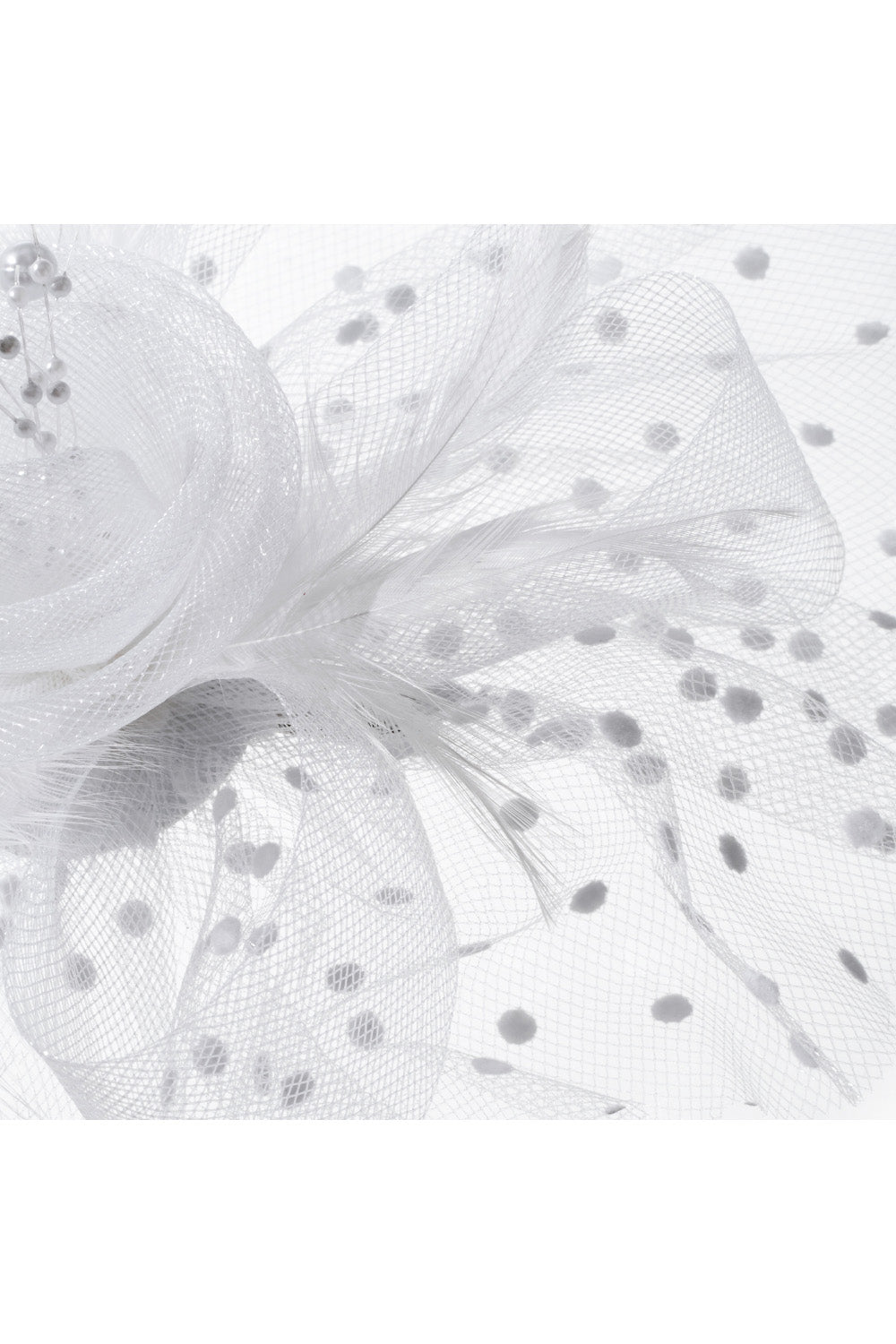 Dual - use Headband & Barrette with Netting, Flower and Feather Designs