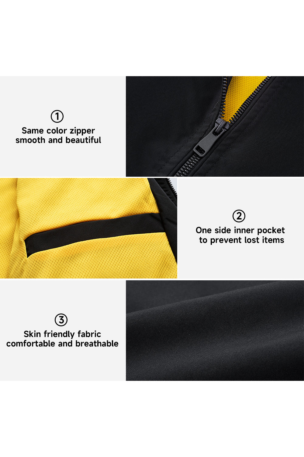 Bomber Jacket with Zipper and Windproof Design