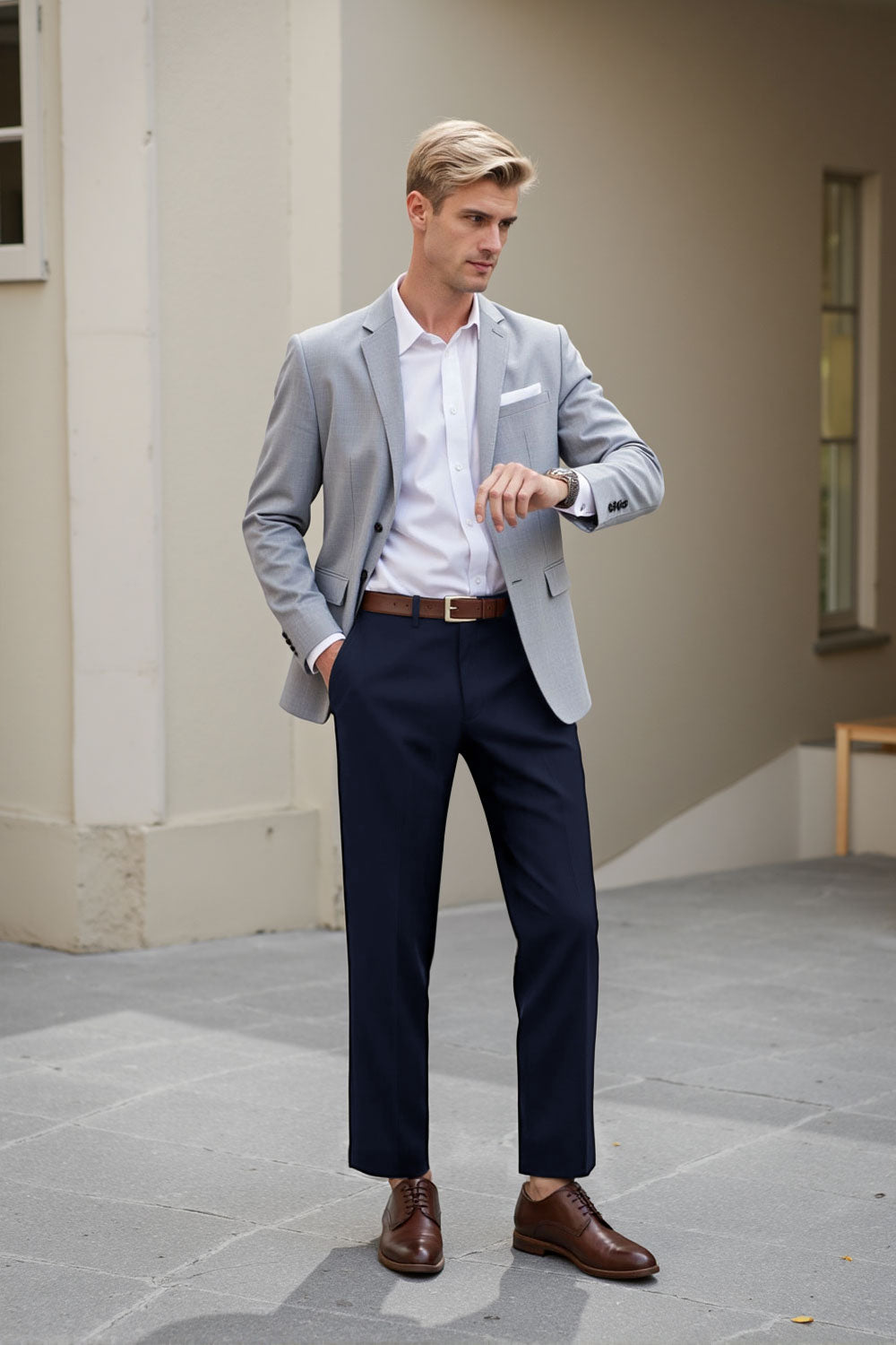 Casual Trousers in Loose Style with Hanging Sense