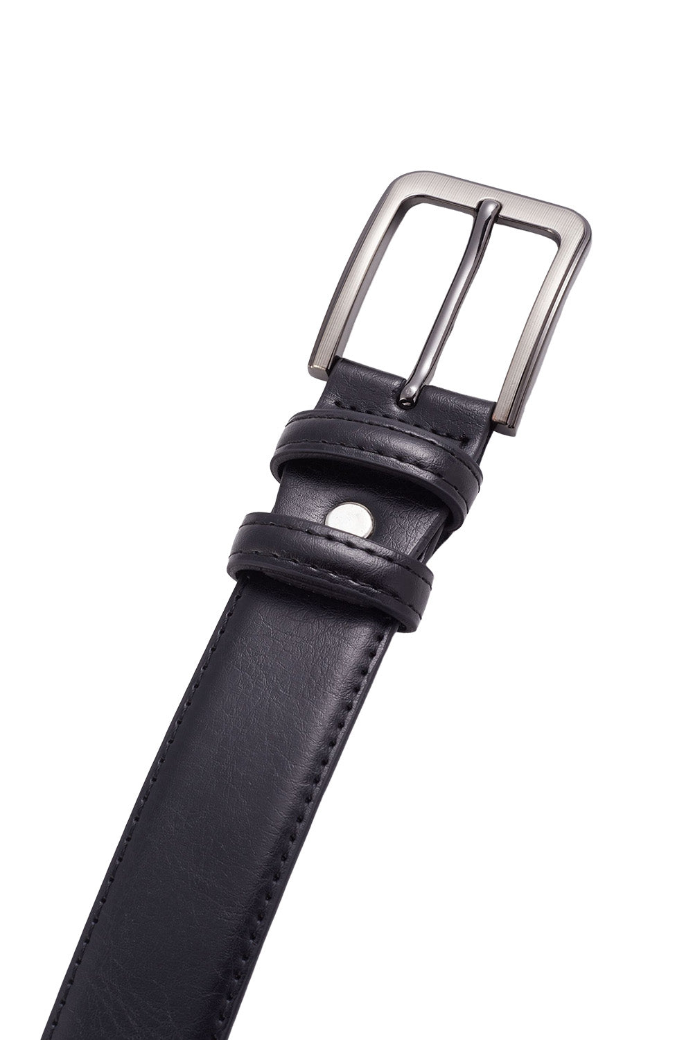 Cowhide Leather Belt with Pin Buckle in Black