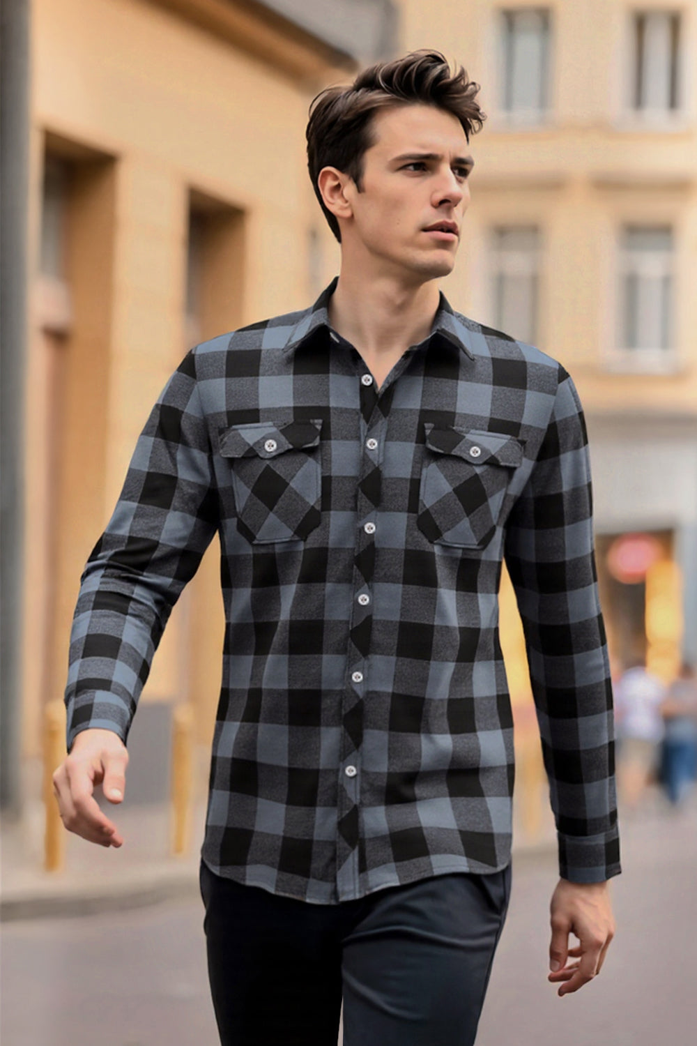 Flannel Plaid Shirts for Spring and Autumn