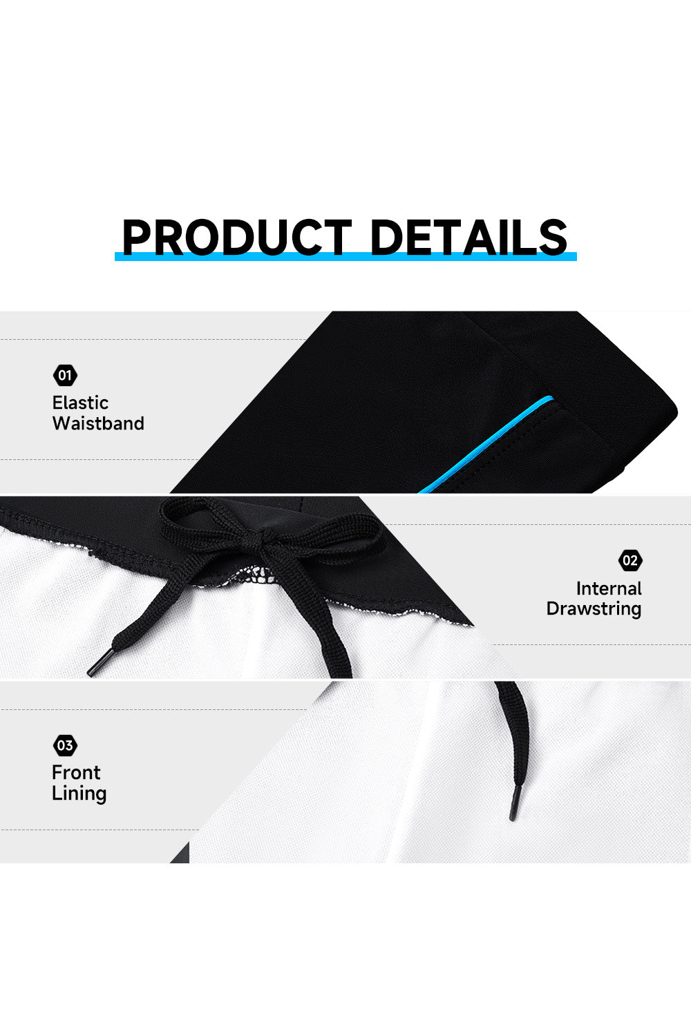 Men's Swim Shorts with Side Colorful Lines