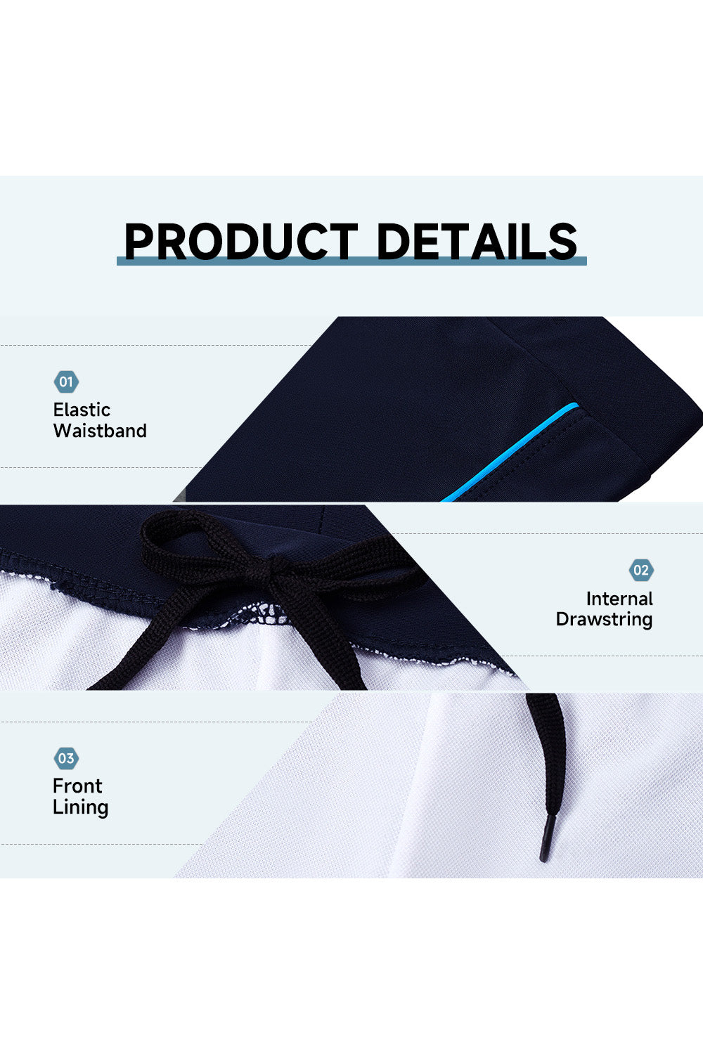 Men's Swim Shorts with Side Colorful Lines