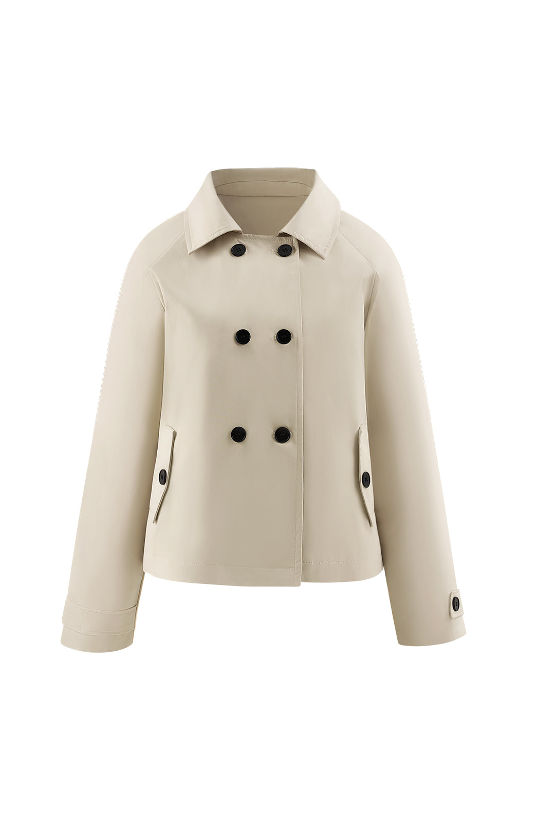 Short Length Khaki Trench Coat #oran_Khaki