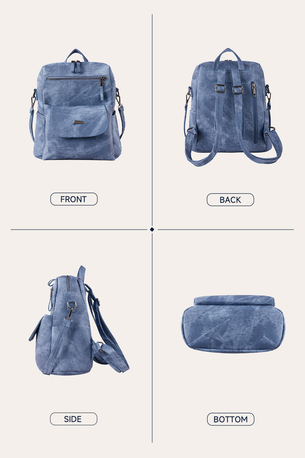 Vintage PU Leather Backpack