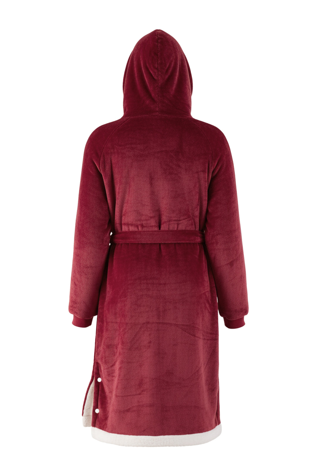 Tie Waist Big Pocket Fleece Lined Hooded Loungewear