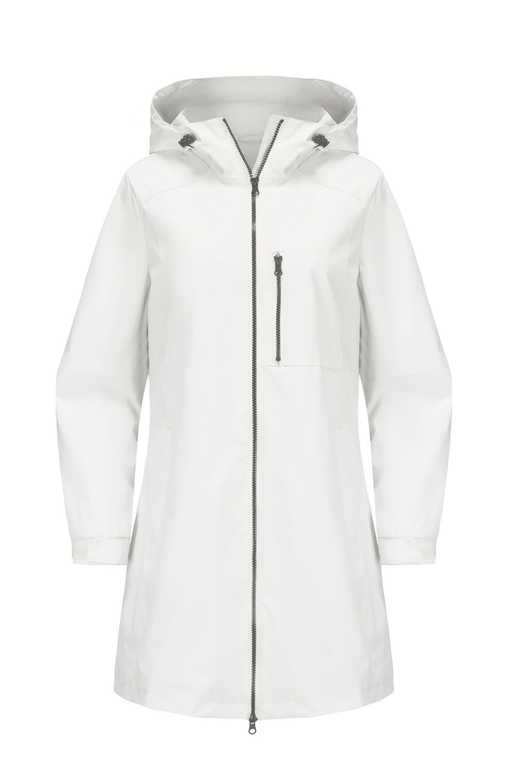 Windproof Trench Coat with Detachable Hood