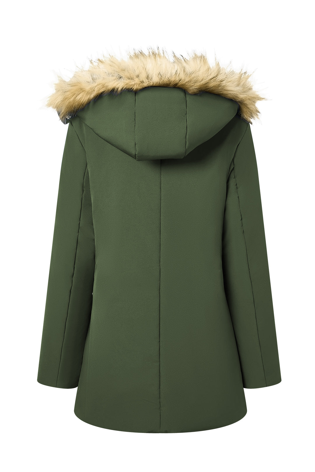 Heated Hooded Nipped Waist Winter Puffer Coat