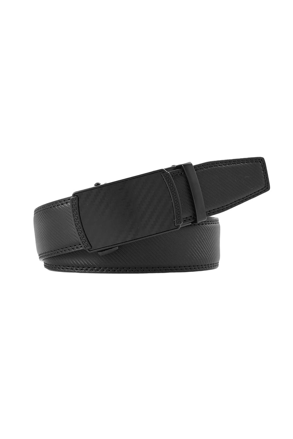 Automatic Buckle Belt with Small Mat Weave Pattern