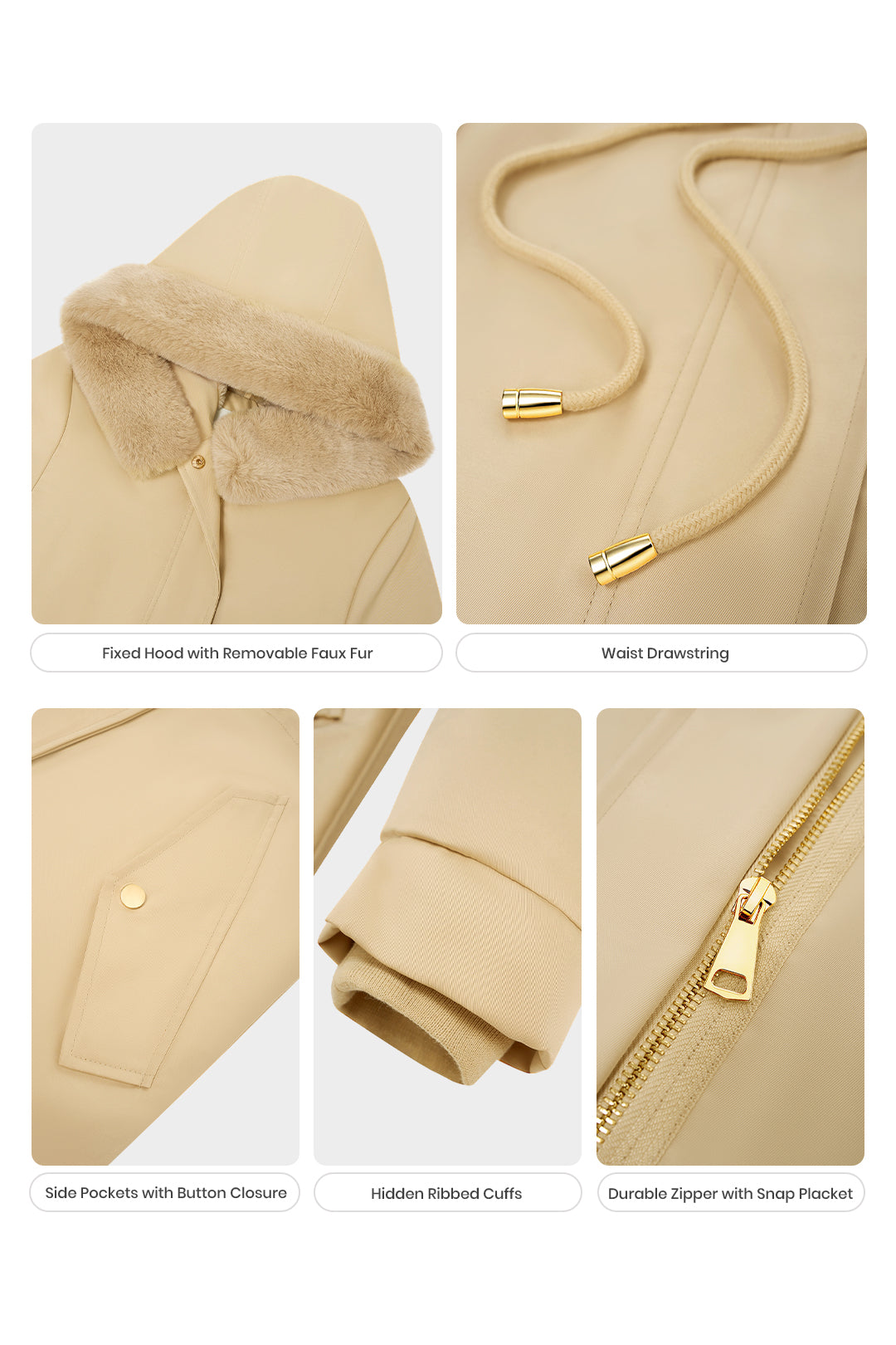 Fur Collar Slim Fit Stylish Warm Coat