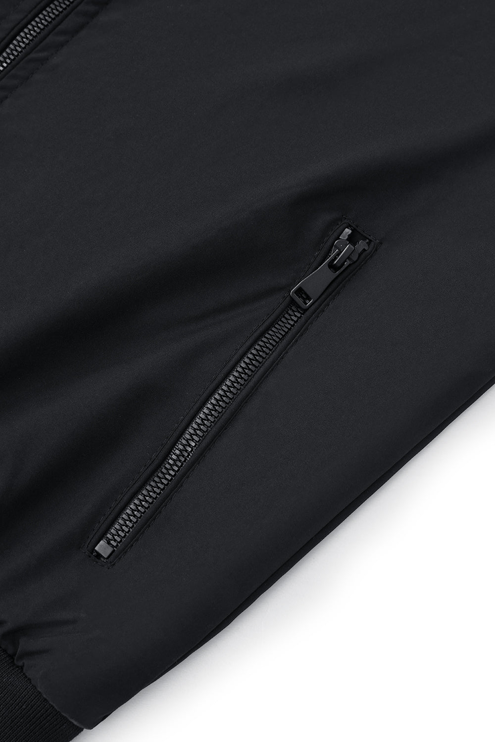 Bomber Jacket with Zipper and Windproof Design