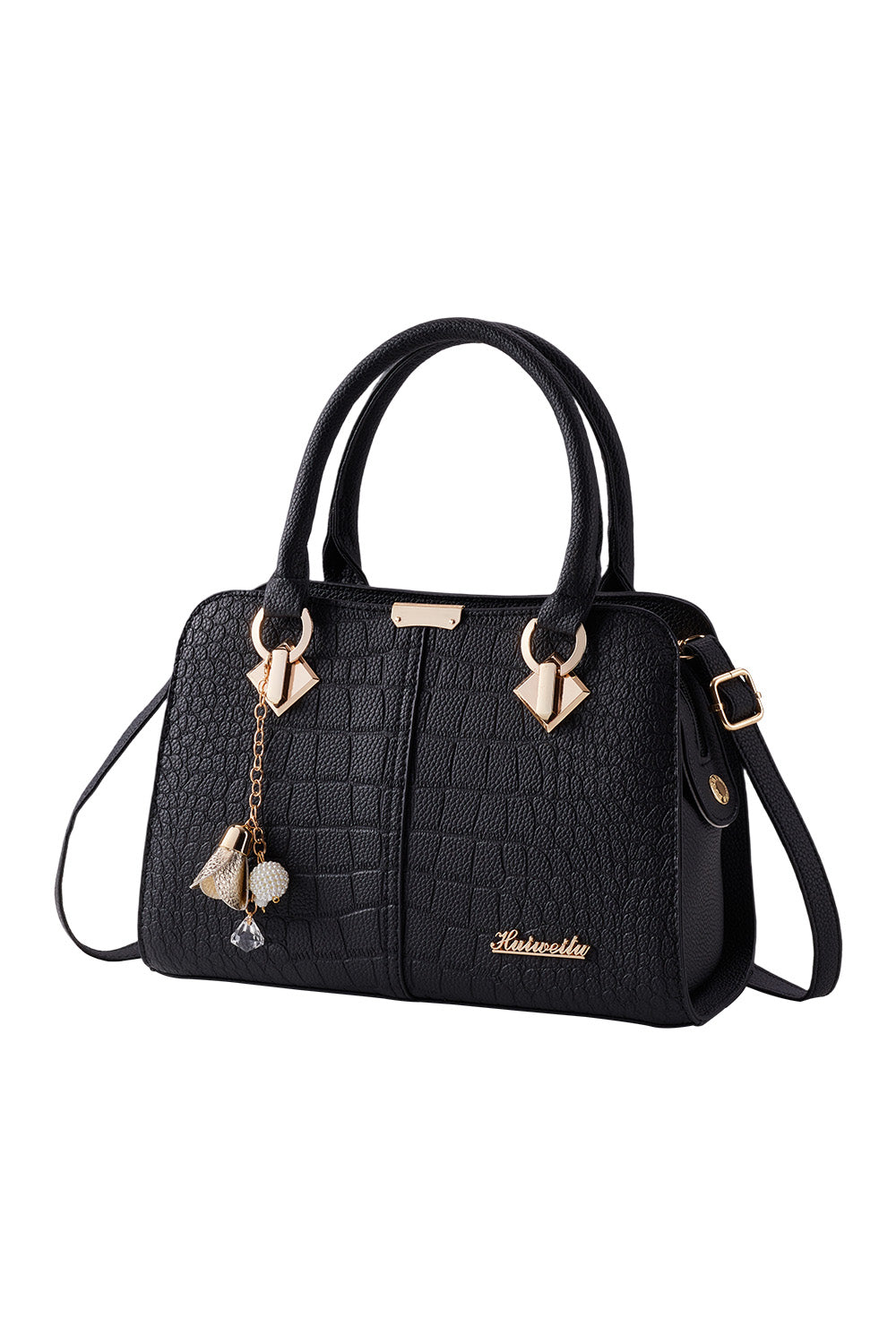 Fashion handbag with crocodile pattern design and PU material