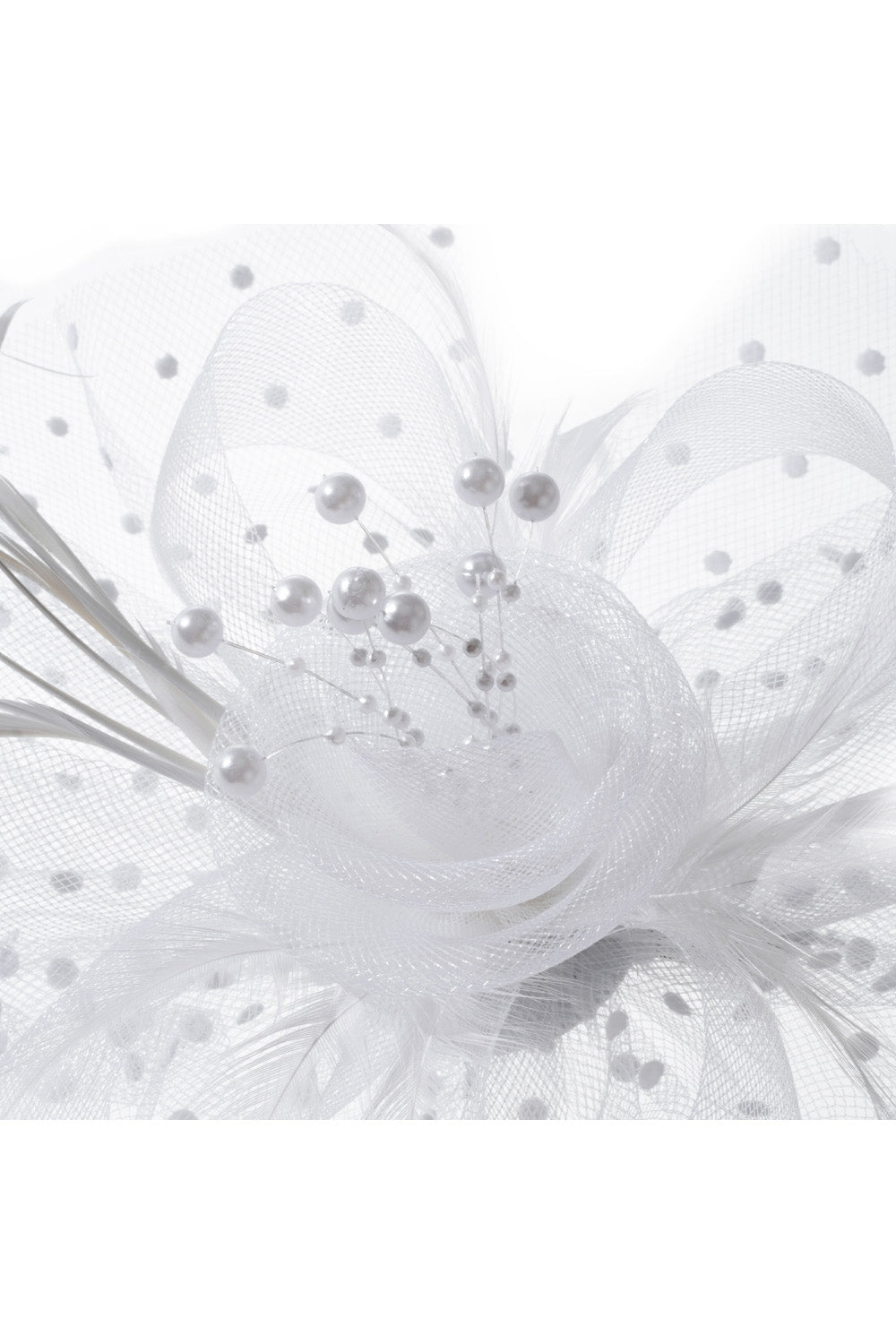 Dual - use Headband & Barrette with Netting, Flower and Feather Designs