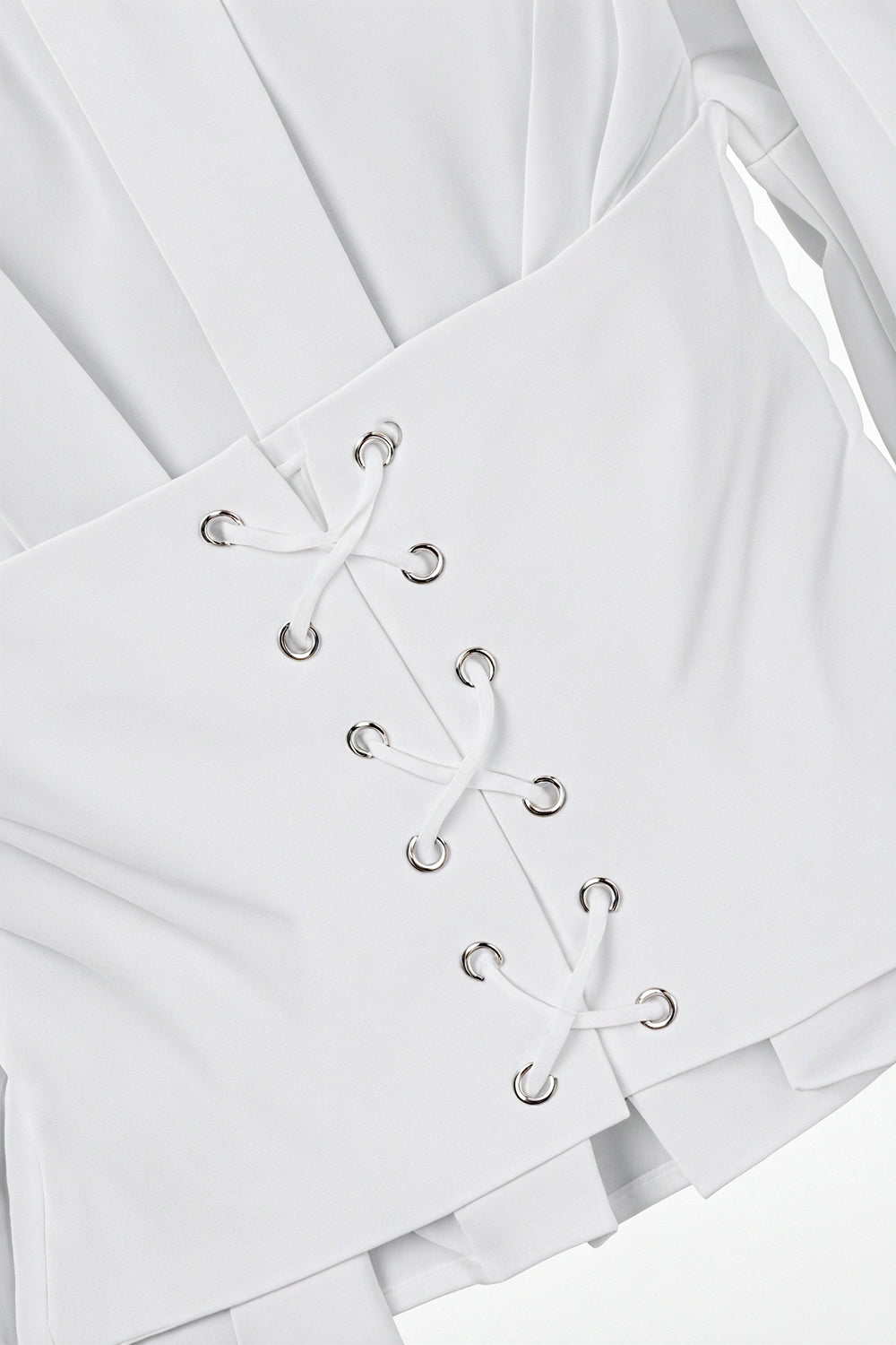 Long-sleeved Off-the-shoulder Blouse with a Cinched Waist and Short Length