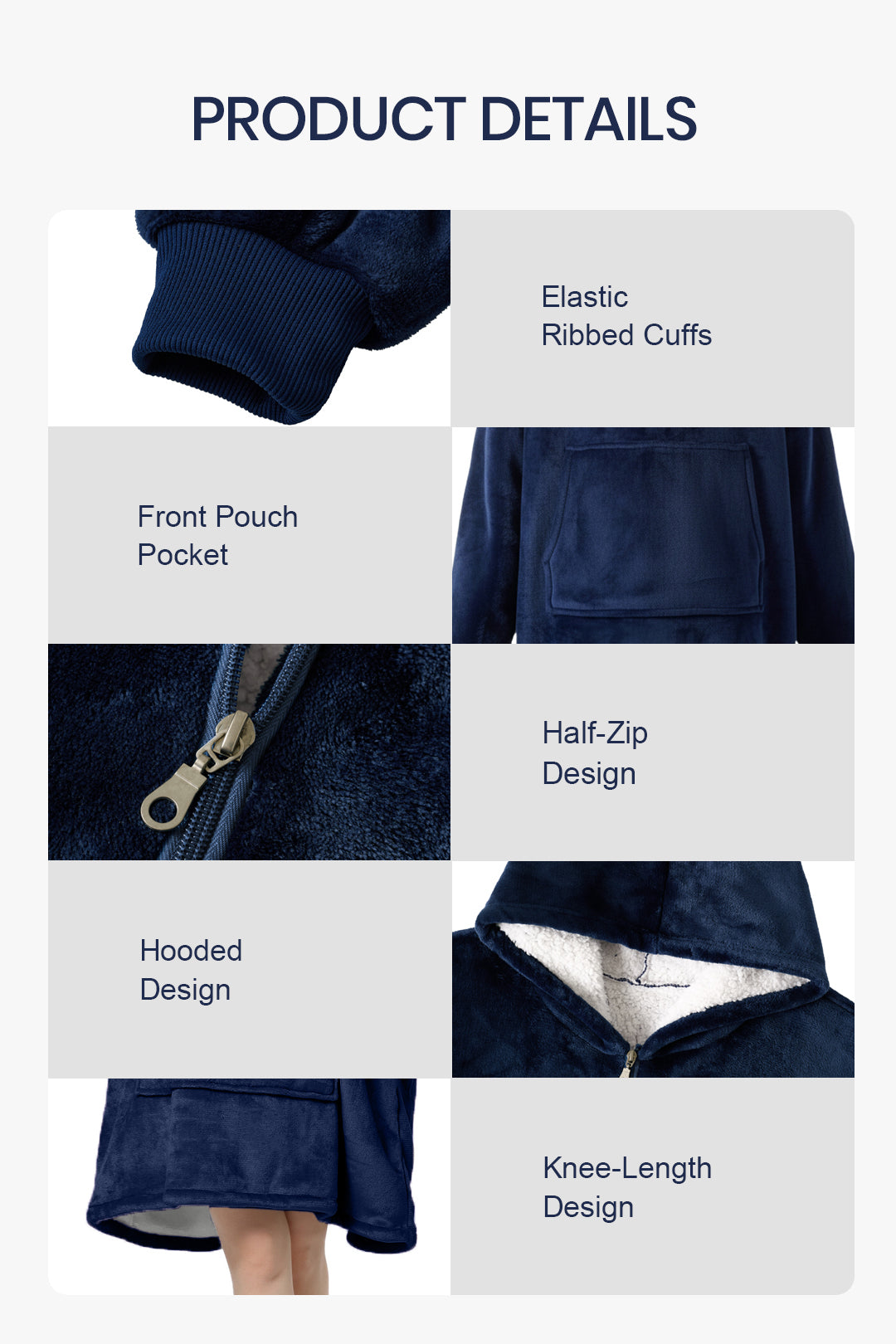 Zip Neck Fleece Dressing Gown