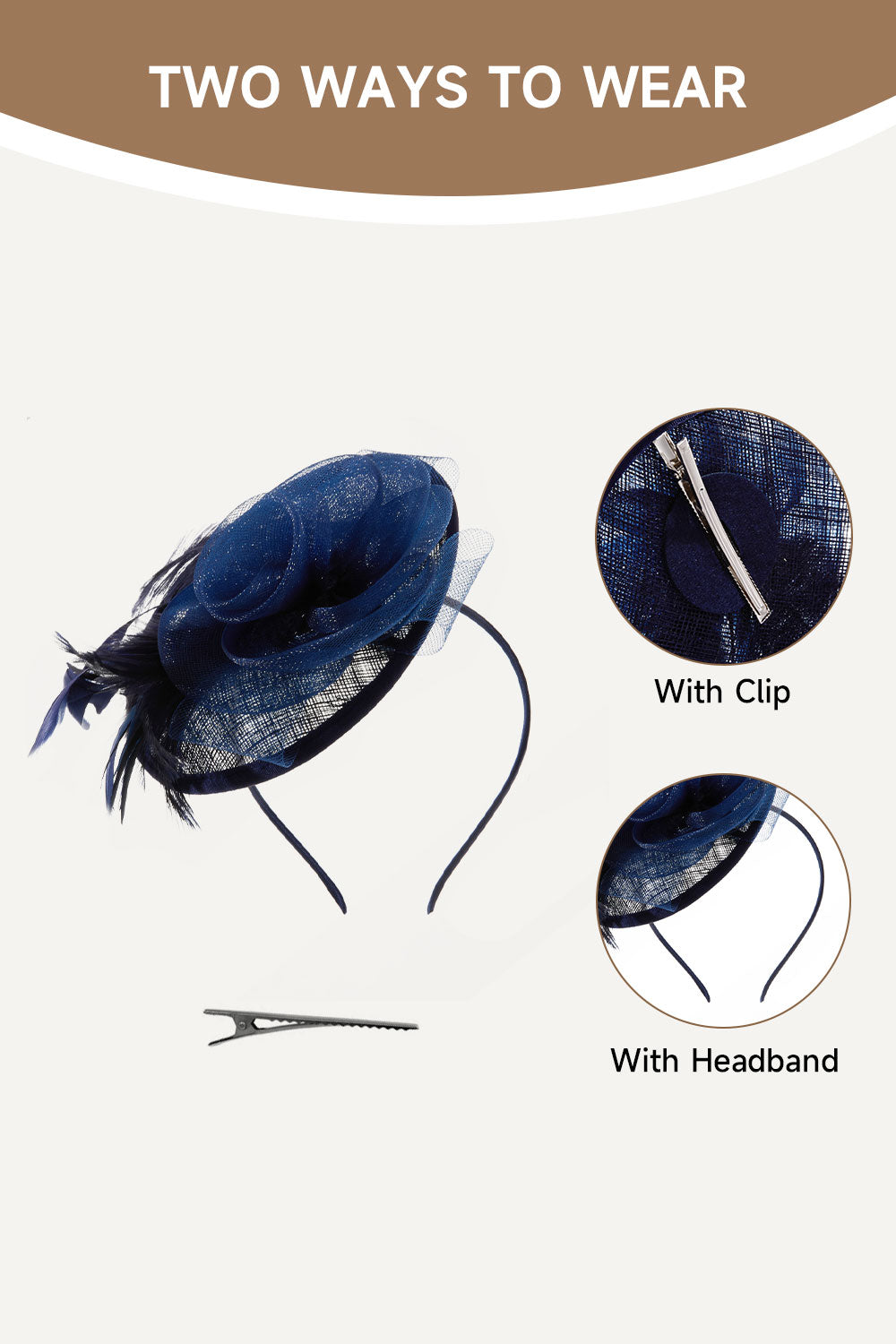 Feather Flower Mesh Fascinator