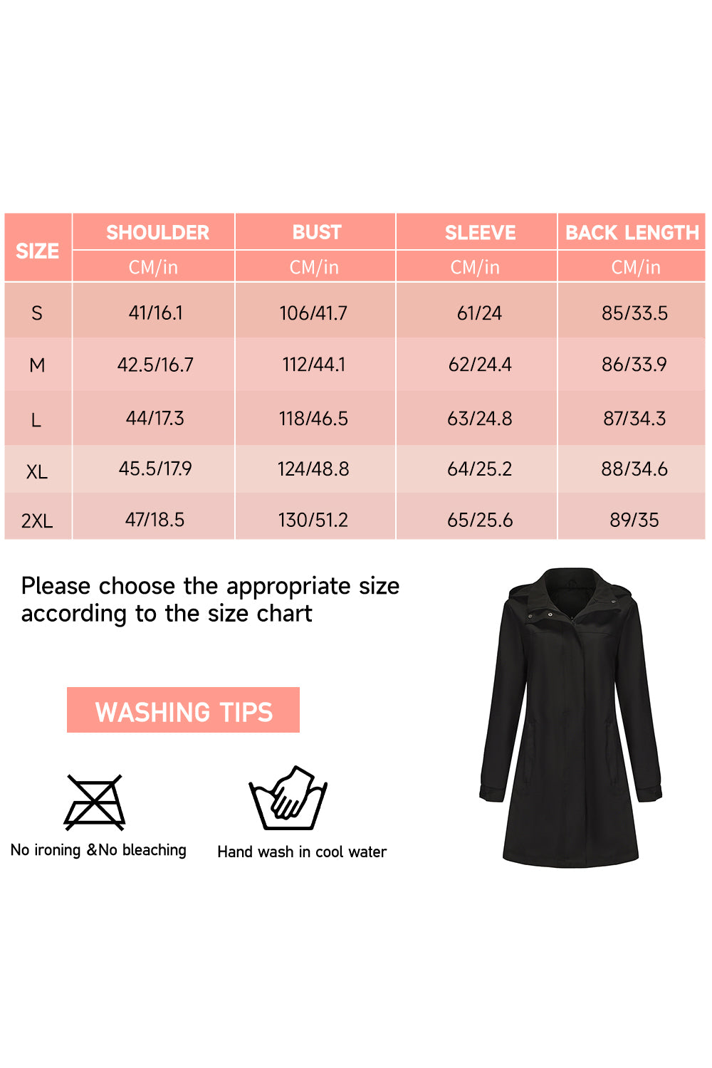 Midi windproof trench coat