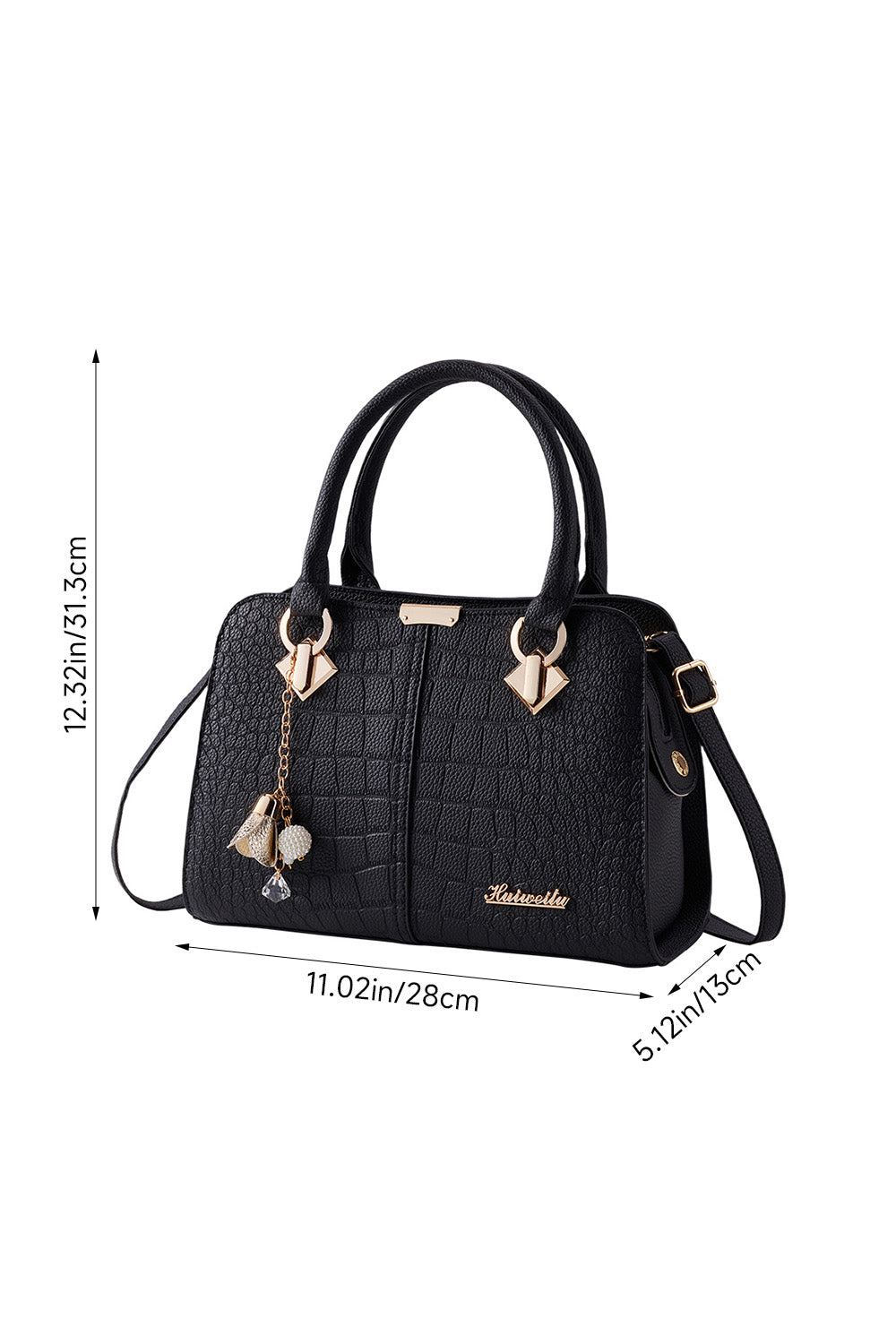 Fashion handbag with crocodile pattern design and PU material