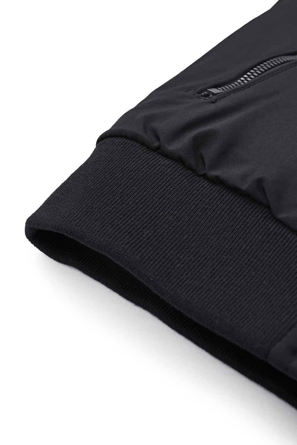 Bomber Jacket with Zipper and Windproof Design